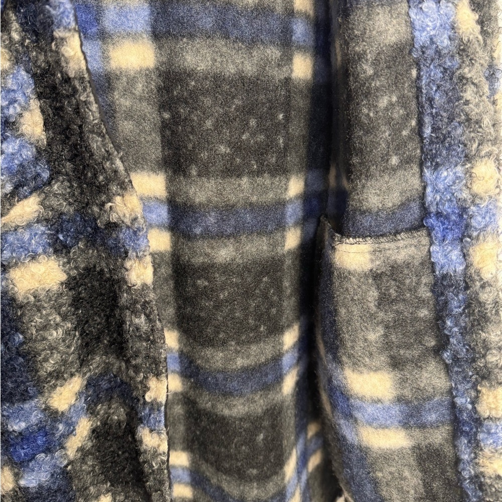 NWOT Anthropologie RD Style Eva Blue Black Plaid Boucle Shirt Jacket Size Small - Picture 6 of 14